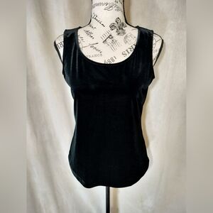 NWOT! Talbots Classic Black Velvet Tank Top. Size SP